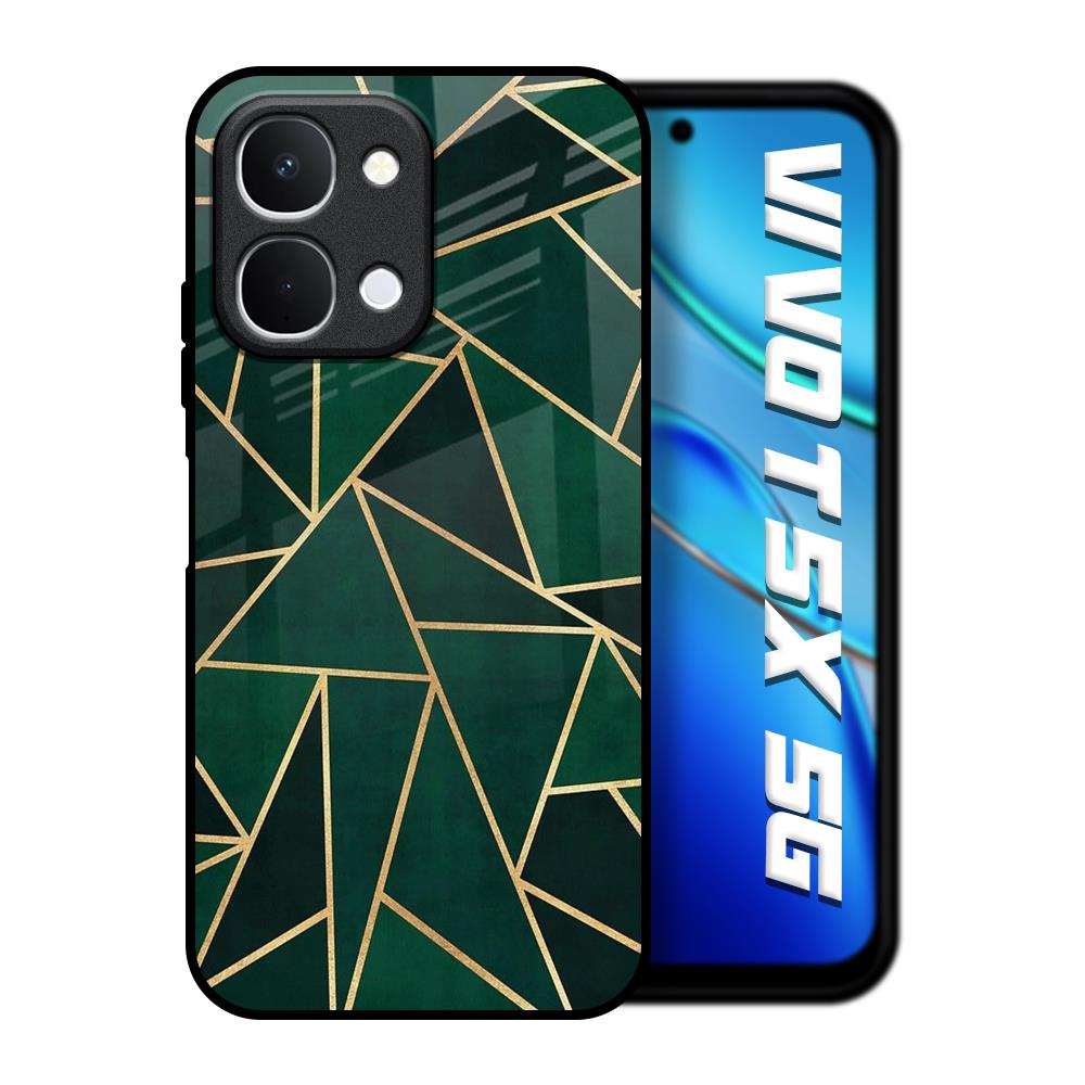 Abstract Green Vivo T5x 5G Glass Back Cover Online