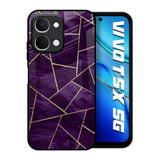 Geometric Purple Vivo T5x 5G Glass Back Cover Online