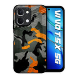 Camouflage Orange Vivo T5x 5G Glass Back Cover Online