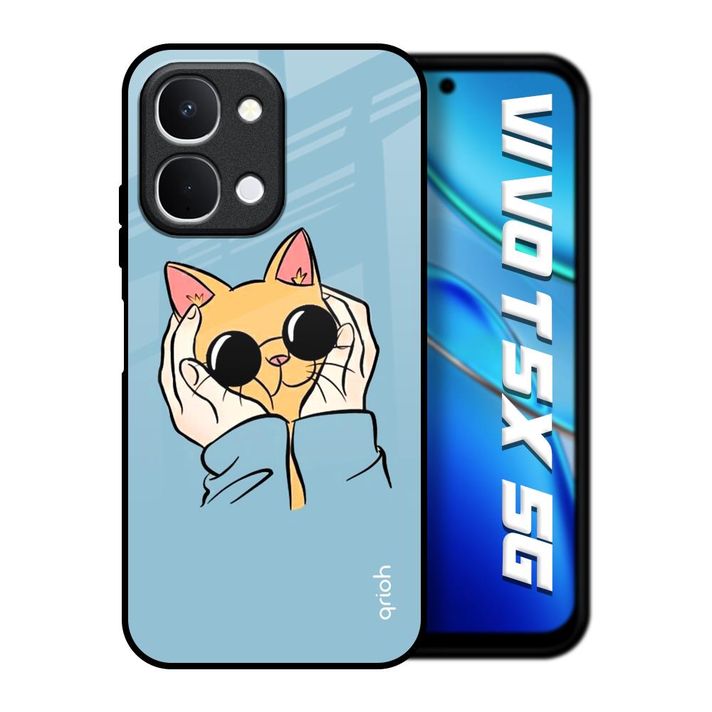 Adorable Cute Kitty Vivo T5x 5G Glass Back Cover Online