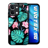Tropical Leaves & Pink Flowers Vivo T5x 5G Glass Back Cover Online