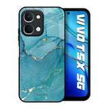 Blue Golden Glitter Vivo T5x 5G Glass Back Cover Online