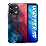 Blue & Red Smoke Vivo T5x 5G Glass Back Cover Online