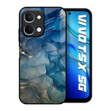 Blue Cool Marble Vivo T5x 5G Glass Back Cover Online