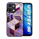 Purple Rhombus Marble Vivo T5x 5G Glass Back Cover Online