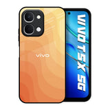 Orange Curve Pattern Vivo T5x 5G Glass Back Cover Online