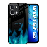 Teal Flames Vivo T5x 5G Glass Back Cover Online