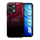 Wine Red Vivo T5x 5G Glass Back Cover Online