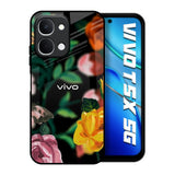 Flowers & Butterfly Vivo T5x 5G Glass Back Cover Online
