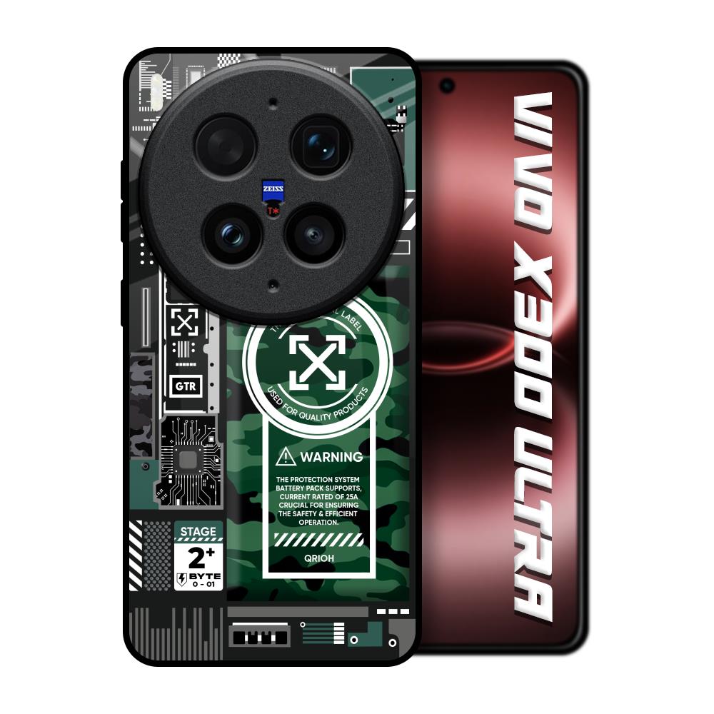 Green Camo Circuit Vivo X300 Ultra 5G Glass Back Cover Online