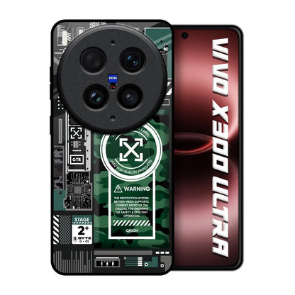 Green Camo Circuit Vivo X300 Ultra 5G Glass Back Cover Online