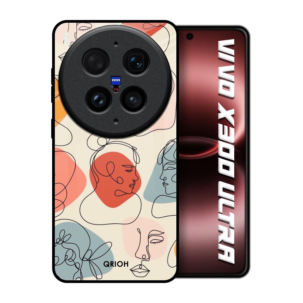 Abstract Faces Vivo X300 Ultra 5G Glass Back Cover Online