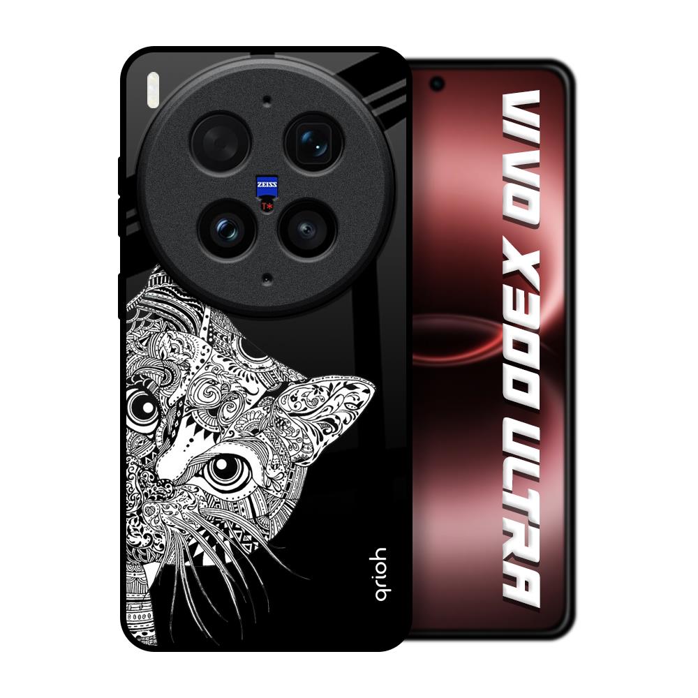Kitten Mandala Vivo X300 Ultra 5G Glass Back Cover Online