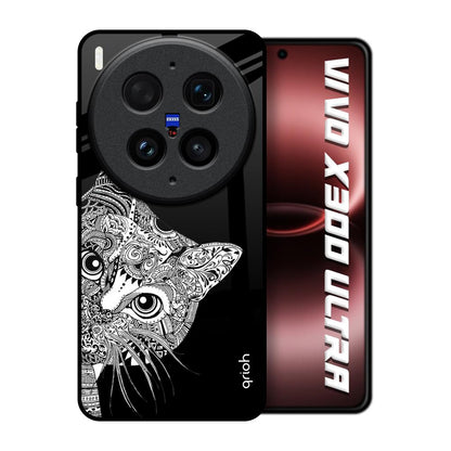 Kitten Mandala Vivo X300 Ultra 5G Glass Back Cover Online