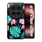Tropical Leaves & Pink Flowers Vivo X300 Ultra 5G Glass Back Cover Online