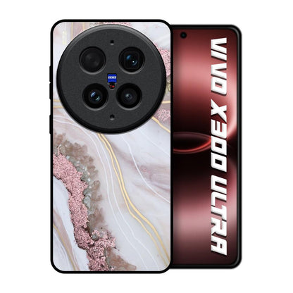 Pink & Gold Gllitter Marble Vivo X300 Ultra 5G Glass Back Cover Online