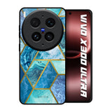 Turquoise Geometrical Marble Vivo X300 Ultra 5G Glass Back Cover Online