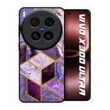 Purple Rhombus Marble Vivo X300 Ultra 5G Glass Back Cover Online