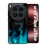 Teal Flames Vivo X300 Ultra 5G Glass Back Cover Online