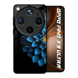 Half Blue Flower Oppo Find X9 Ultra 5G Glass Back Cover Online