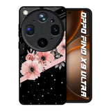 Floral Black Band Oppo Find X9 Ultra 5G Glass Back Cover Online