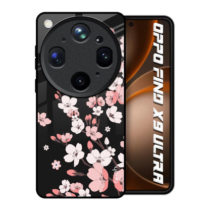 Black Cherry Blossom Oppo Find X9 Ultra 5G Glass Back Cover Online
