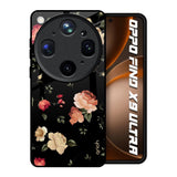 Black Spring Floral Oppo Find X9 Ultra 5G Glass Back Cover Online