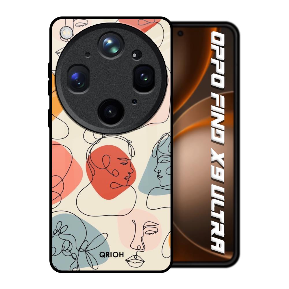 Abstract Faces Oppo Find X9 Ultra 5G Glass Back Cover Online