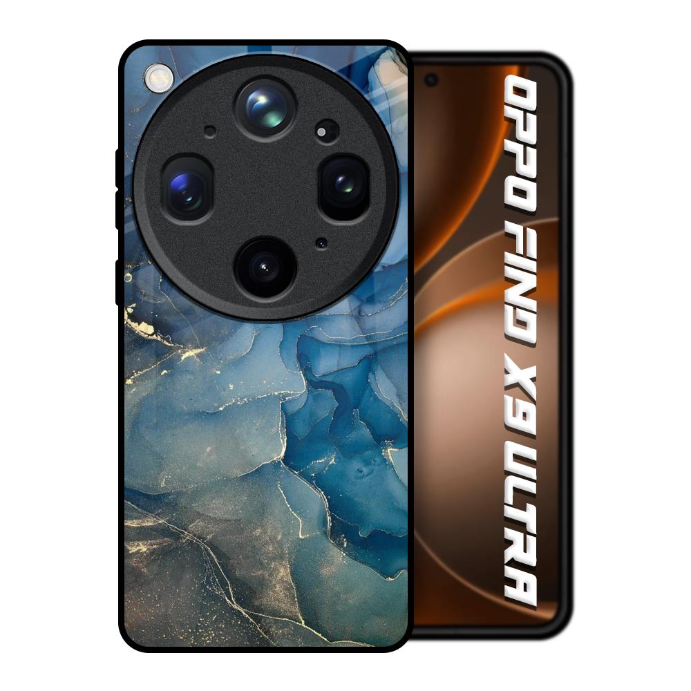 Blue Cool Marble Oppo Find X9 Ultra 5G Glass Back Cover Online