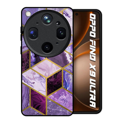 Purple Rhombus Marble Oppo Find X9 Ultra 5G Glass Back Cover Online