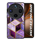 Purple Rhombus Marble Oppo Find X9 Ultra 5G Glass Back Cover Online