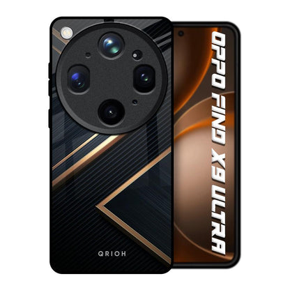Sleek Golden & Navy Oppo Find X9 Ultra 5G Glass Back Cover Online