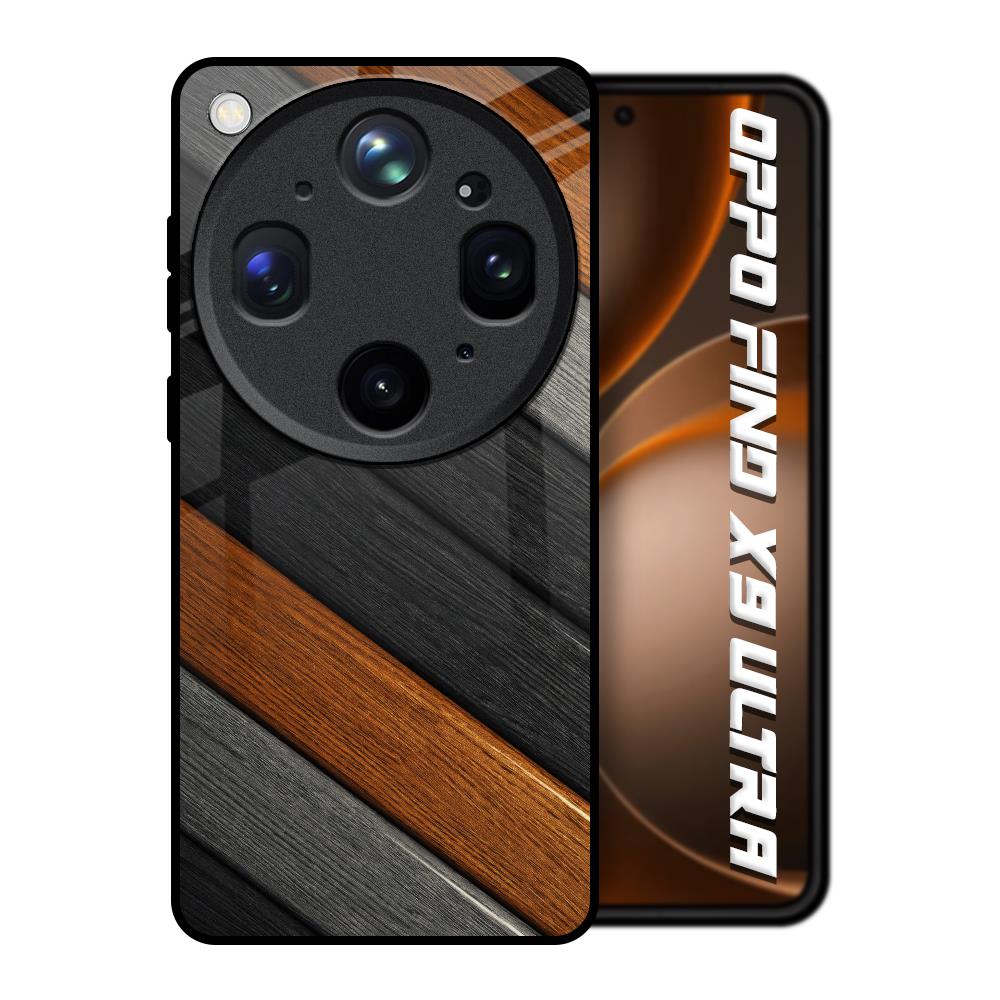 Tri Color Wood Oppo Find X9 Ultra 5G Glass Back Cover Online