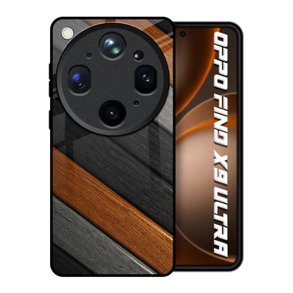 Tri Color Wood Oppo Find X9 Ultra 5G Glass Back Cover Online