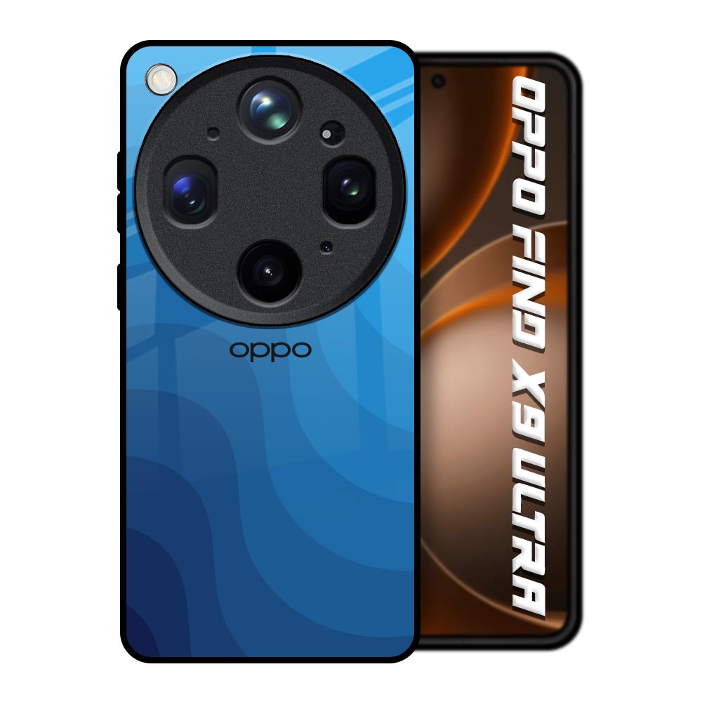 Blue Wave Abstract Oppo Find X9 Ultra 5G Glass Back Cover Online