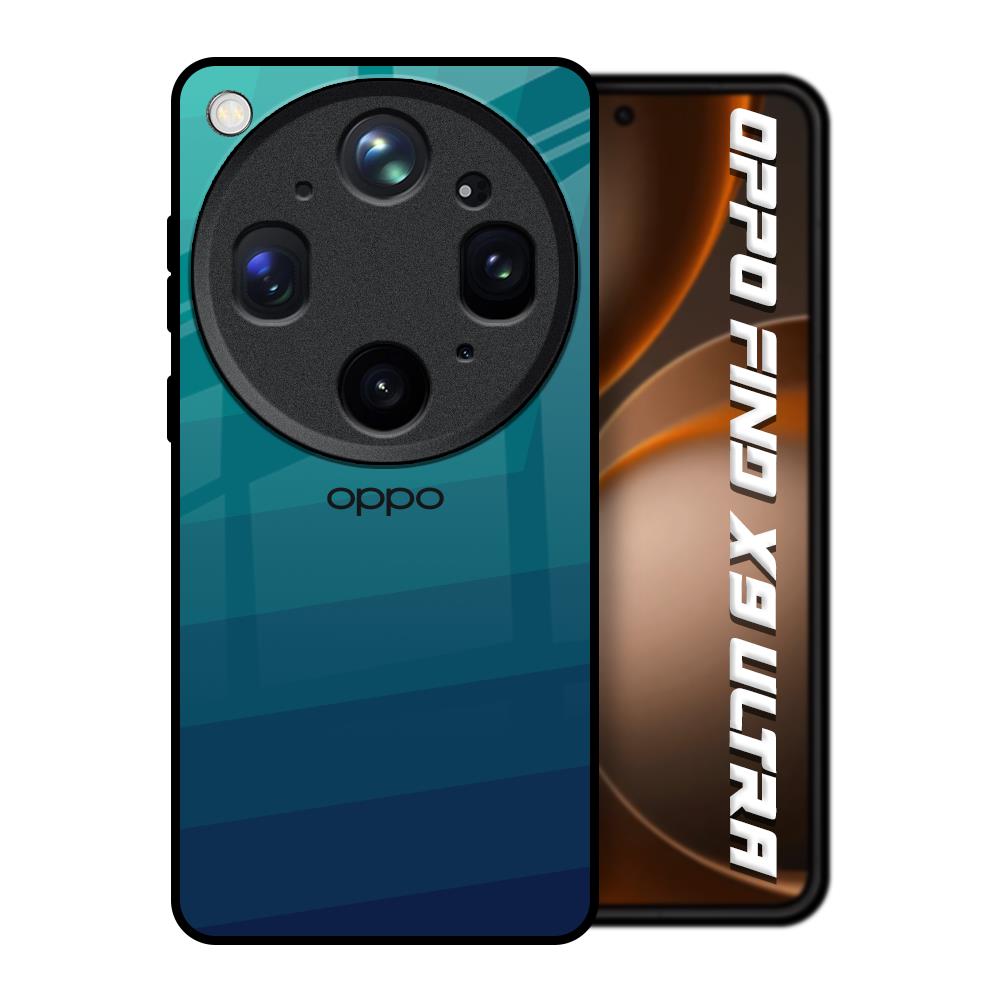 Green Triangle Pattern Oppo Find X9 Ultra 5G Glass Back Cover Online