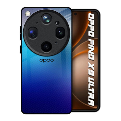 Blue Rhombus Pattern Oppo Find X9 Ultra 5G Glass Back Cover Online