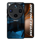 Polygonal Blue Box Oppo Find X9 Ultra 5G Glass Back Cover Online