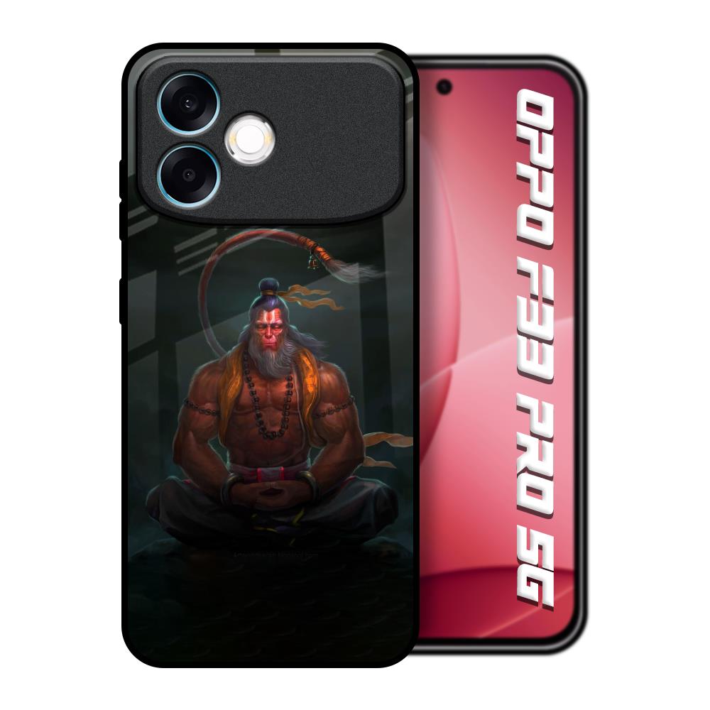 Lord Hanuman Animated Oppo F33 Pro 5G Glass Back Cover Online