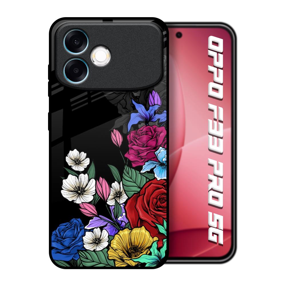 Rose Flower Bunch Art Oppo F33 Pro 5G Glass Back Cover Online