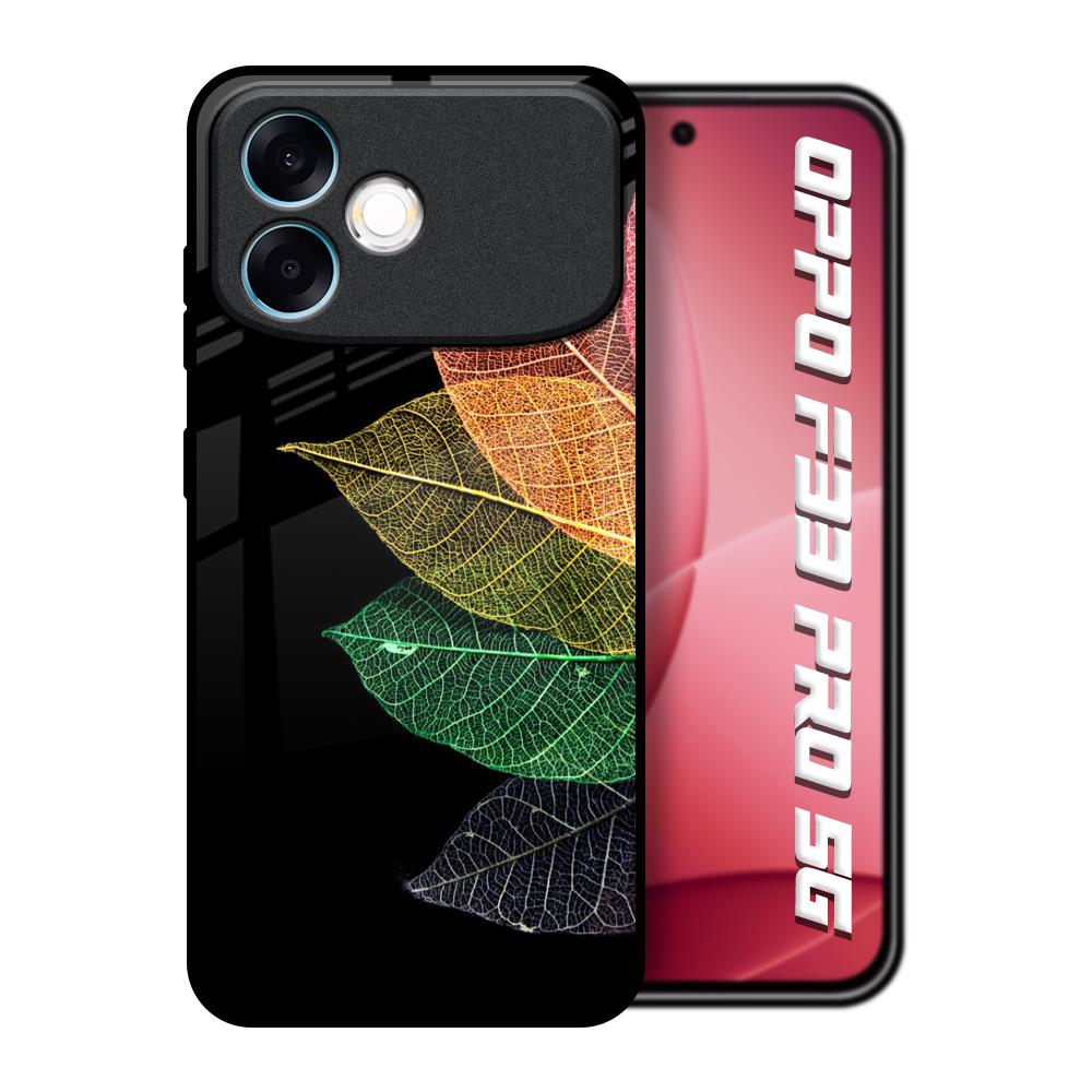 Colorful Leaves Oppo F33 Pro 5G Glass Back Cover Online