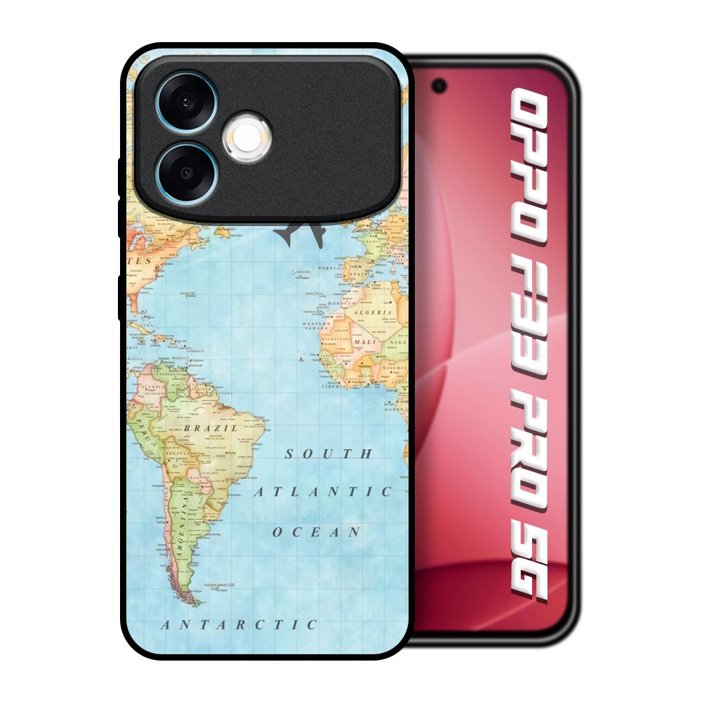 Travel Map Oppo F33 Pro 5G Glass Back Cover Online
