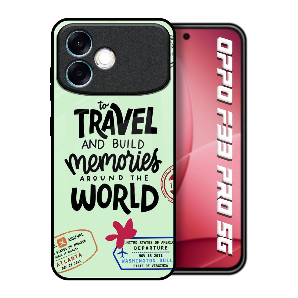 Travel Stamps Oppo F33 Pro 5G Glass Back Cover Online
