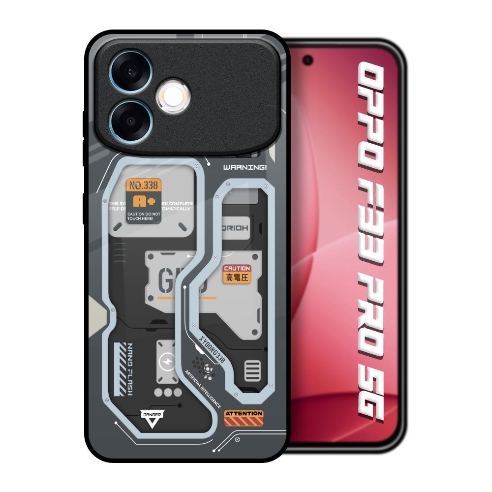Retro Futuristic Oppo F33 Pro 5G Glass Back Cover Online