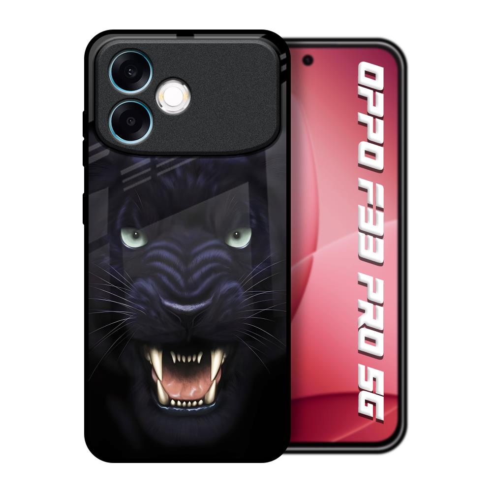 Angry Black Tiger Oppo F33 Pro 5G Glass Back Cover Online