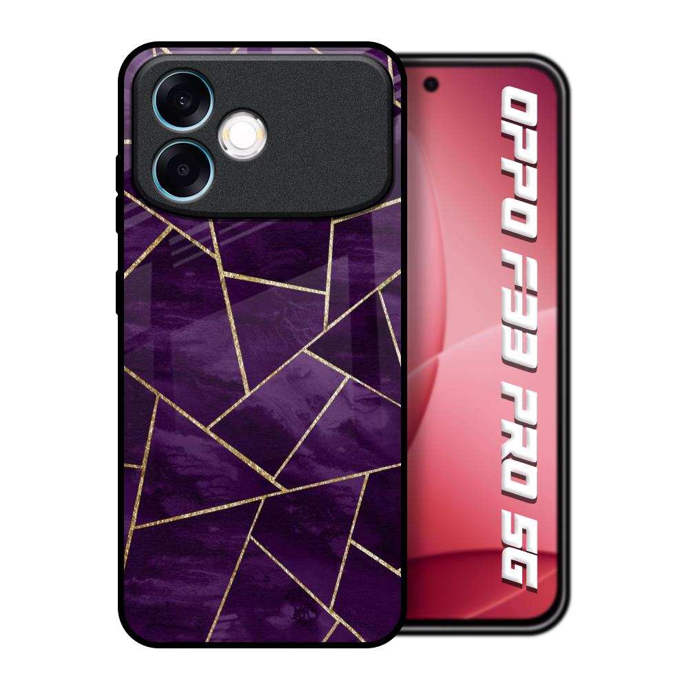 Geometric Purple Oppo F33 Pro 5G Glass Back Cover Online