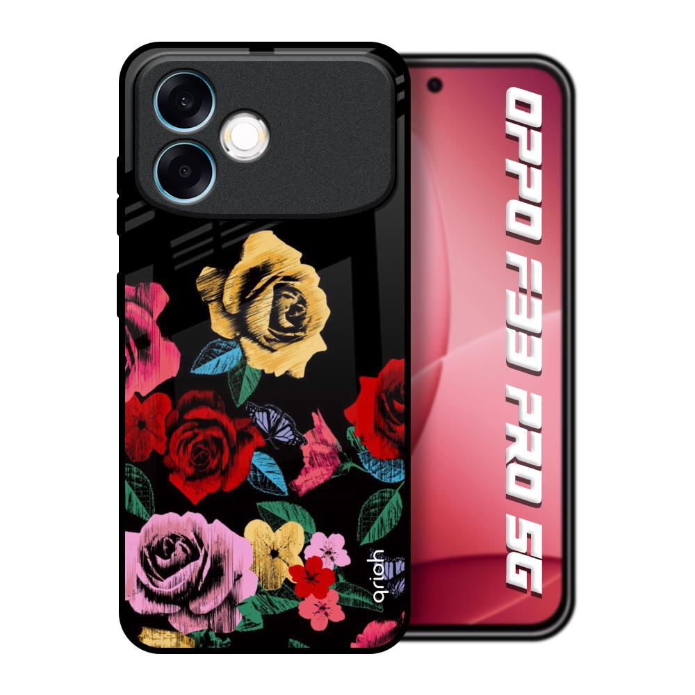 Floral Decorative Oppo F33 Pro 5G Glass Back Cover Online