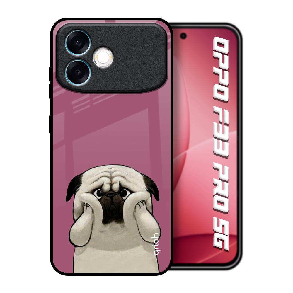 Funny Pug Face Oppo F33 Pro 5G Glass Back Cover Online