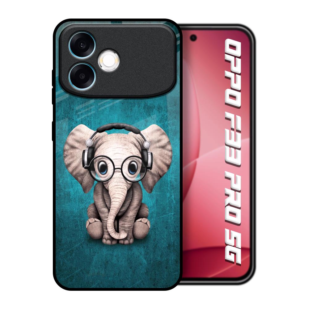 Adorable Baby Elephant Oppo F33 Pro 5G Glass Back Cover Online
