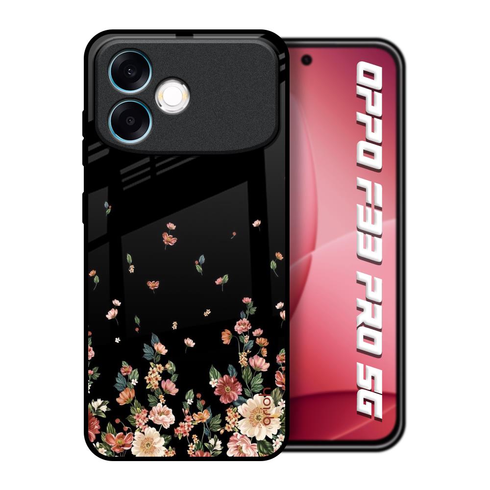 Floating Floral Print Oppo F33 Pro 5G Glass Back Cover Online